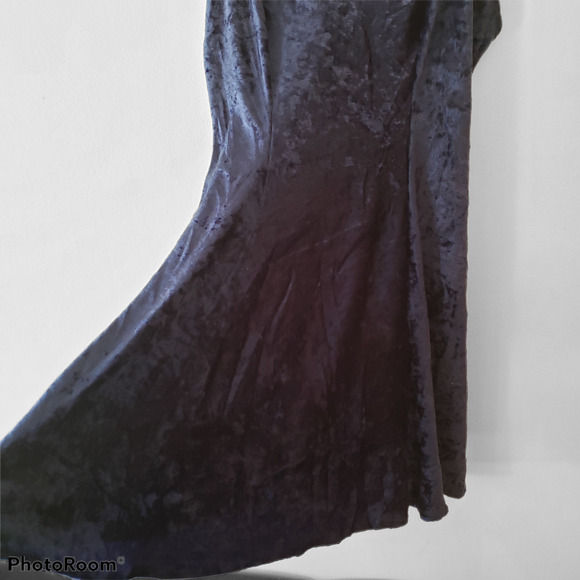 90s Sexy Grunge Blue Velvet Skater Mini Dress Size XXXL - Picture 6 of 6